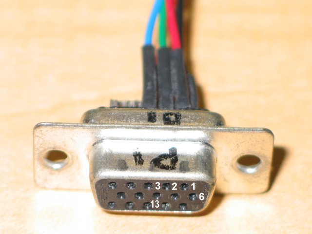 Wiring for the standard 15 pin